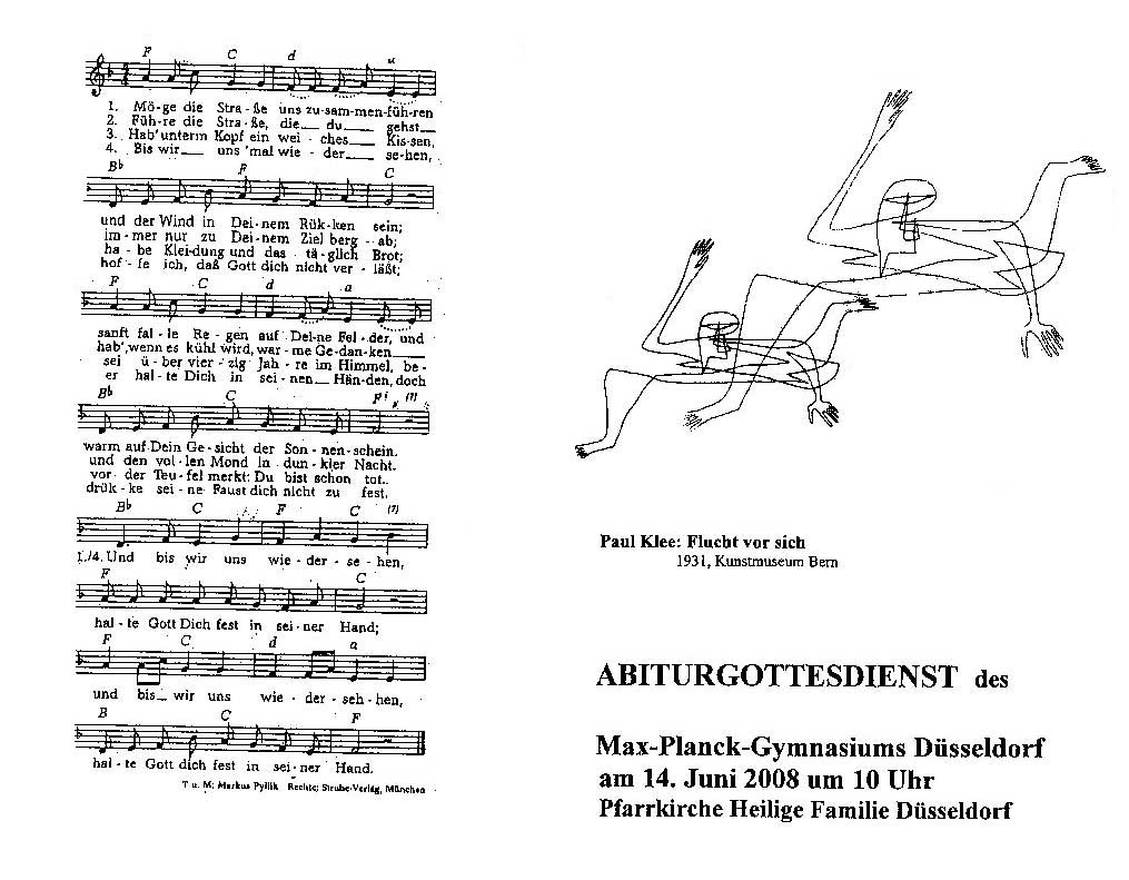 Das Programm des Abiturgottesdienstes 2008